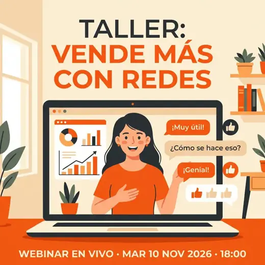 Cartel de Vende más con redes