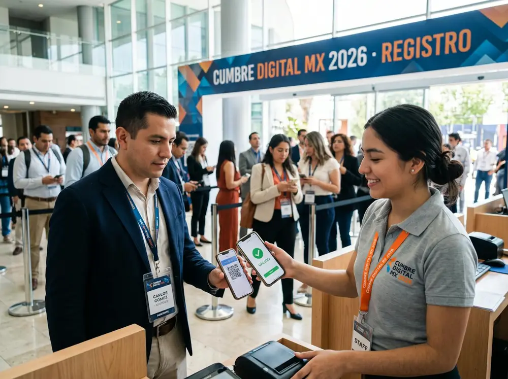 Registro de un congreso: escaneo del boleto, válido